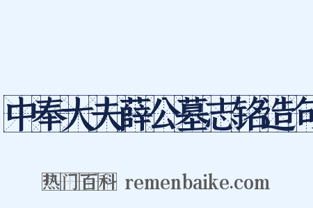 中奉大夫薛公墓志铭造句是什么意思的图片